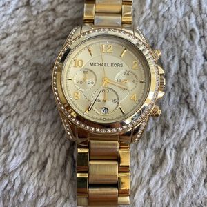 Michael Kors Gold Tone Crystal Accent Women's Chronograph Watch